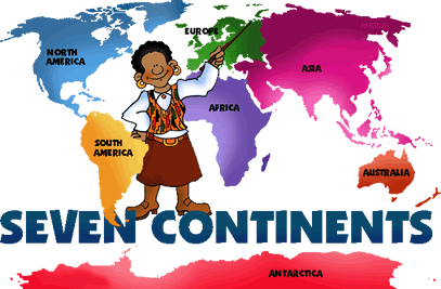 Seven continents of the world English lesson