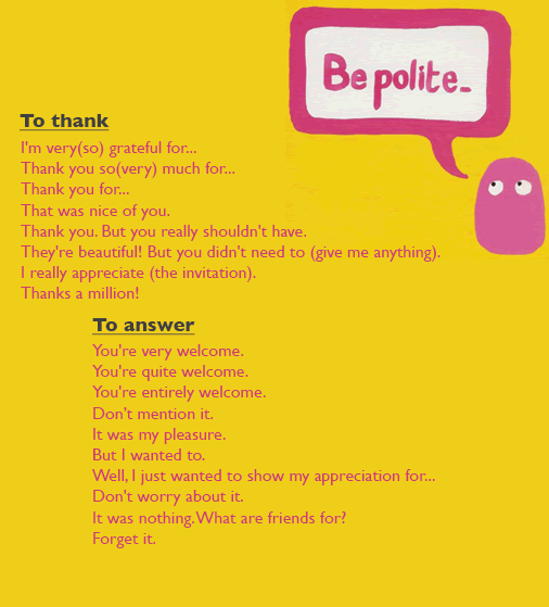 How to be polite when thanking someone and how to answer someone who has thank you