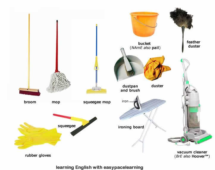 Learn the English words for some of the more common cleaning equipment