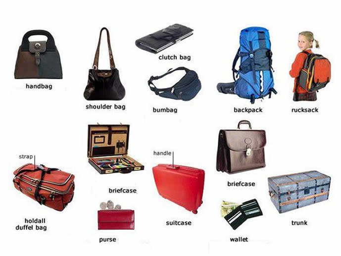 Different types of bags