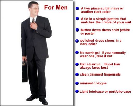How a man should dress for a job interview