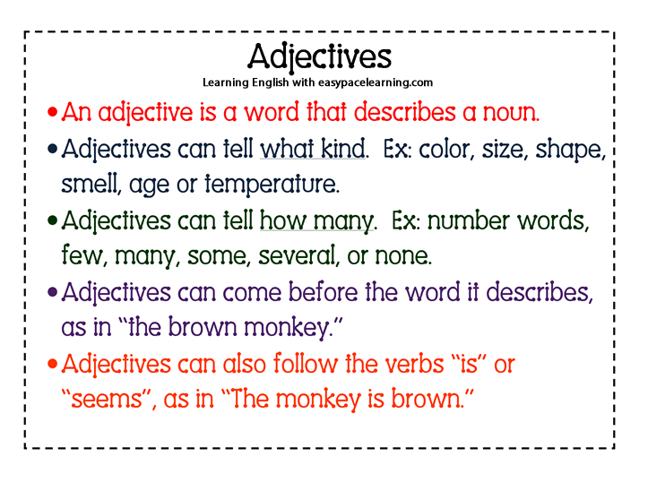 What are adjectives 