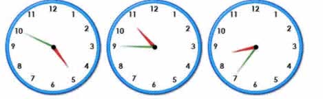 random clocks for  practise for telling the time
