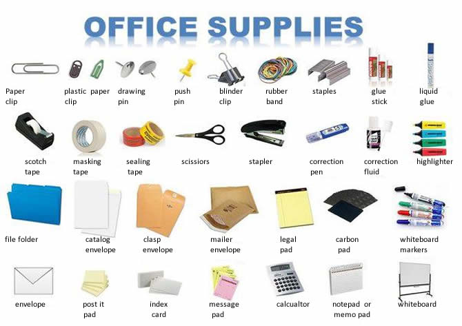Office supplies English lesson