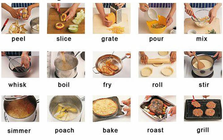 Different ways to cook food 