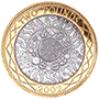 an English two pound coin 