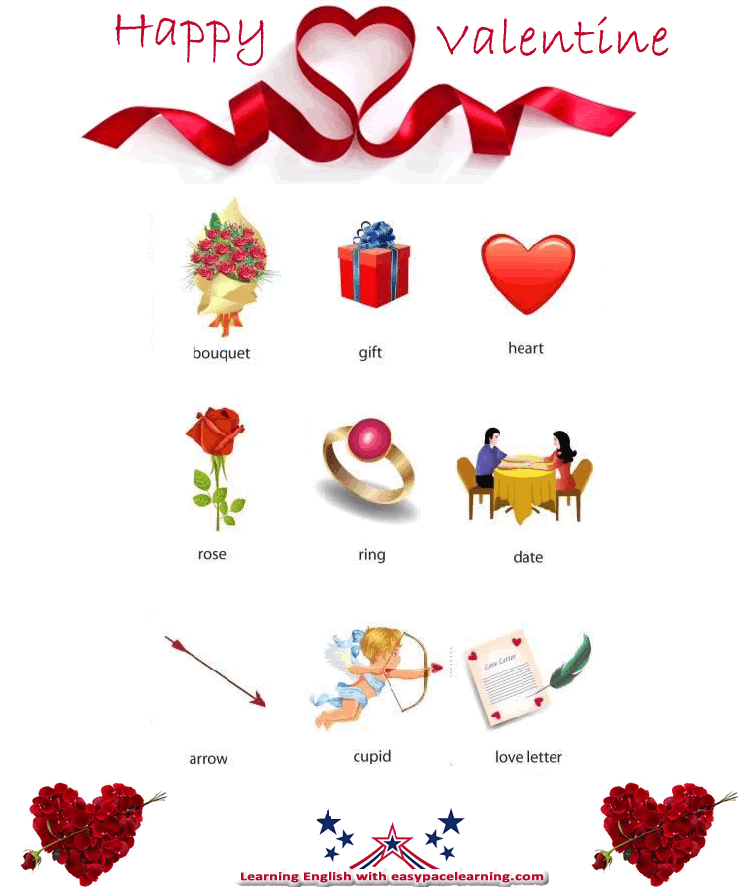 Learning valentines day vocabulary