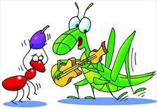 The ant and the grass hopper